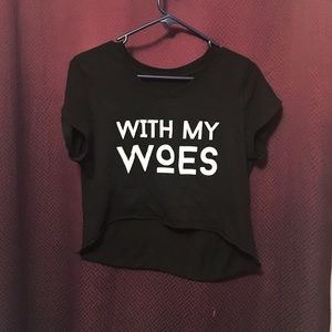 Black hot topic with my woes cropped tshirt